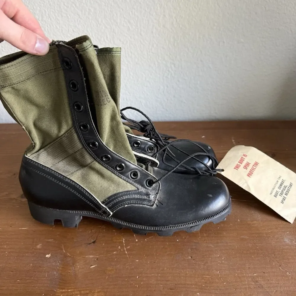 Vintage RO Search Vietnam Era Spike Protective Jungle Boots 9 N NEW NOS